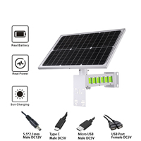 Sistema de Energía Solar Compatible con Hikvision Dahua, Panel Monocristalino de 40W-240W, Batería de Litio de 20Ah 222WH, Salida de CC de 12V 24V 48V, Kit de Energía Solar
