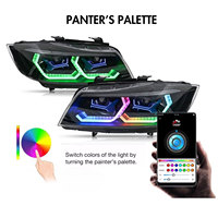 Feux de croisement RGB pour BMW Série 3 E90 E91 avec animation de démarrage, éclairage de tuning amélioré et DRL modifiés contrôlables par application