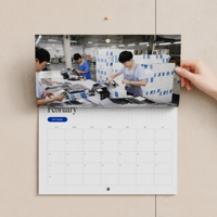 Calendrier mural en spirale personnalisé en papier, impression photo 2027, usine LIUSHUN Zhejiang, pour la promotion de la marque et la promotion commerciale