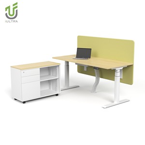Escritorio de pie de motor dual eléctrico IULTRA, altura programable de grano de madera de 140cm y diseño ergonómico para estilo moderno <span class=keywords><strong>WFH</strong></span> - Product Image 1