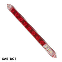 Barre lumineuse LED de 13,5 pouces, STT avec lumière de recul et lentille réflectrice, lampe de signalisation latérale pour camion et remorque, conforme aux normes DOT/SAE/FMVSS108