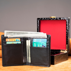 Design 100% <span class=keywords><strong>portafoglio</strong></span> in vera pelle di <span class=keywords><strong>coccodrillo</strong></span> portafogli Bifold da uomo con elegante portacarte portamonete per uomo - Product Image 4