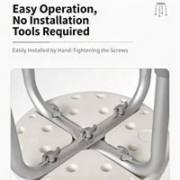 Siège de bain rotatif en aluminium pour personnes âgées, chaise de douche à hauteur réglable, antidérapant pour personnes handicapées et soutien après chirurgie