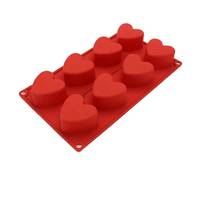 Molde de Silicona Ecológico de 8 Cavidades en Forma de Corazón - Herramienta Sostenible para Chocolate, Pastel, Gelatina y Pudín