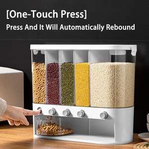 Utensilios de Cocina, Caja de Almacenamiento de Alimentos Secos, Dispensador de Granos, Dispensador de Cereales de 6 Compartimentos, Contenedor de Arroz de 10 kg - Product Image 6