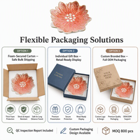 Petite coupelle à bagues vintage en céramique, en forme de lotus, technique d'émail coloré, motif personnalisable, support à gâteau, pour camping et coiffure