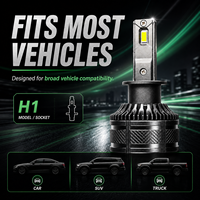 Ampoule de phare LED H1 12V haute performance pour éclairage automobile de rechange 130W 12500LM Protection IP65 Dissipation thermique en aluminium