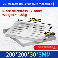 Couvercle de drain rectangulaire dissimulé en acier inoxydable 201 304 pour jardin et égouts