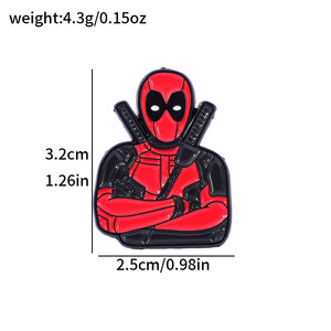 Date Creative Marvel <span class=keywords><strong>Cool</strong></span> Deadpools Pins Luxcy Vêtements Broches Sacs À Main Ornement <span class=keywords><strong>Widget</strong></span> Alliage Pin Cadeau Promotionnel En Gros - Product Image 5