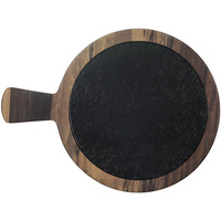 Assiette plate rectangulaire en mélamine noire pour restaurant, plateau de service pour steak et pizza, usage commercial
