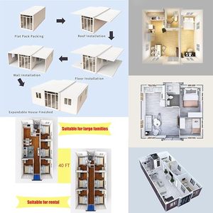 Casa Contenedor Plegable de Acero Ligero de 40 y 20 Pies, Expandible, Tipo Villa Pequeña, Apartamento Modular para Alquilar y Reventa - Product Image 5