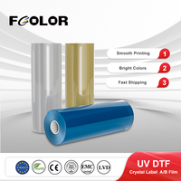 Film autocollant UV DTF à transfert direct à froid FCOLOR A et B, film UV DTF A3 AB pour imprimante UV I3200