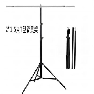 Système de support de <span class=keywords><strong>fond</strong></span> rétractable pour diffusion en direct, support de <span class=keywords><strong>fond</strong></span> <span class=keywords><strong>vert</strong></span>, trépied métallique pour photographie, vidéo et prise de vue de portraits - Product Image 5