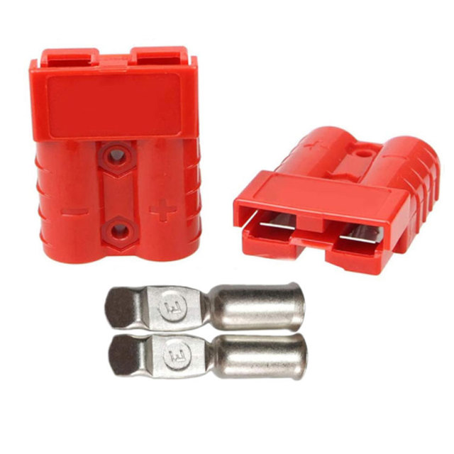 Hot Sale Heavy Duty High Quality Quick Disconnect Double Pole 2Pin 50A Red Battery Connector for Electronic Equipment