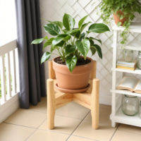Rak Pot Tanaman Bambu Modern yang Dapat Disesuaikan, Ramah Lingkungan, Tahan Lama, Warna Alami, untuk Penggunaan di Dalam dan Luar Ruangan, Stand Taman untuk Penggunaan di Rumah