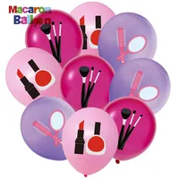 Balon Kosmetik Lipstik Balon Rias Wajah 12 Buah, Balon Kosmetik untuk Pesta Ulang Tahun Anak Perempuan Dekorasi Pancuran Pengantin SBY F0225