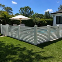 Clôture de jardin en aluminium blanc à lattes horizontales pour la transition entre la piscine et la zone privée, longue durée de vie, antirouille, installation facile