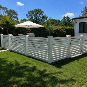 Clôture de jardin en aluminium <span class=keywords><strong>blanc</strong></span> à lattes horizontales pour la transition entre la piscine et la zone privée, longue durée de vie, antirouille, installation facile - Product Image 1