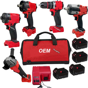 Ensemble d'outils électriques professionnels MWK 11 pièces 18V Lithium-Ion pour réparation automobile, clé à chocs, <span class=keywords><strong>batterie</strong></span> 5.0Ah, kit combiné sans fil sans balais - Product Image 1