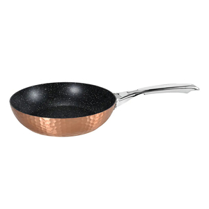 Modern <b>Ceramic</b> Marble Coated Pot <b>Pan</b> Silicone Glass Lids Non-Stick Forged Hammer Aluminum 6-Piece Dishwasher Safe Cookware Set - Product Image 4