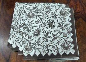 Serviettes en coton imprimées à la main, classiques, 18x18 pouces, carrées, lavables en machine, décoration de table, faites à la main - Product Image 1