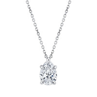 Collier pour femme en or 18 carats avec diamant en forme de poire, 30 points, 1 carat, solitaire, serti à griffes, certificat IGI