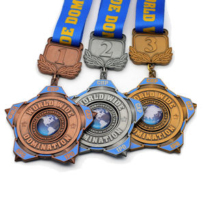 Diseña tu propia medalla de oro 3D de aleación de zinc en blanco para maratón, medallas personalizadas con cintas, medalla deportiva de metal. - Product Image 4