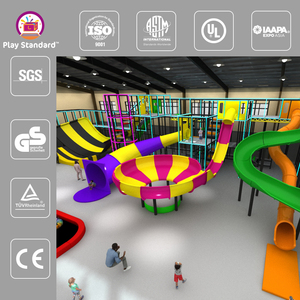 3-12 साल के बच्चों के लिए सुरक्षा नेट चढ़ाई स्लाइड और स्विंग के साथ अनुकूलित आकार के अनुकूल इनडोर खेल के मैदान उपकरण - Product Image 3