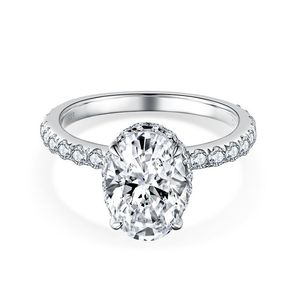 Bijoux fins, bague de fiançailles classique ovale en moissanite 2,5 carats <span class=keywords><strong>7</strong></span>*10 mm, argent sterling S925 plaqué or platine, diamant <span class=keywords><strong>pour</strong></span> femmes - Product Image 5