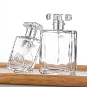 Wholesale Lingka 50ml Square Glass Perfume Spray Bottle with Gold Logo <b>Pump</b> Sprayer Matte Finish - Product Image 1