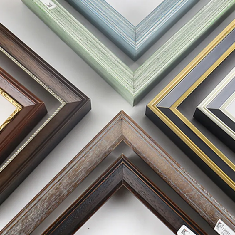 Dinding Dekoratif Seni Modern Kayu Foto Cetak Lukisan Gesso Pine Gambar Moulding untuk Gambar