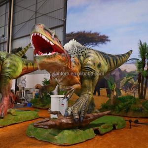Giganotosaurus animatronique haut de gamme de 6 m marchant sur un Compsognathus pour la décoration de parcs à thème intérieurs/extérieurs et centres commerciaux - Product Image 5
