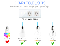Interrupteur intelligent Touchmi avec prises allemandes Wifi EU 86*157mm, panneau en verre, interrupteur variateur Tuya