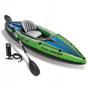 1 o 2 personas Amazon Best Seller 68305 Challenger K1 una persona individual aire inflable Kayak canoa barco con bomba de remo