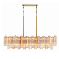 Lustre linéaire en verre de luxe moderne français, luminaire suspendu personnalisé pour villa, salle à manger, îlot de cuisine, maison