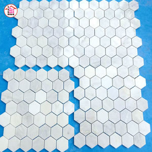 Mosaïque hexagonale en marbre blanc naturel, mur de <span class=keywords><strong>sol</strong></span> de salle de bain, mosaïque de carrera italien, carrelage de mosaïque en marbre de haute qualité - Product Image 1
