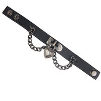 Bracelet manchette tendance en cuir PU et alliage à rivets, style rétro punk hip-hop gothique avec crâne, pour couples - Nouveauté Europe et Amérique