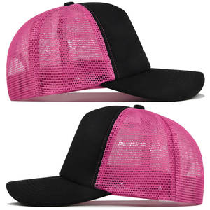 قبعة بيسبول إسفنجية قابلة للتخصيص مكونة من 5 قطع مع قمة ناعمة، قبعة شبكية، تطريز مخصص، قبعة شمس بلون واحد - Product Image 5