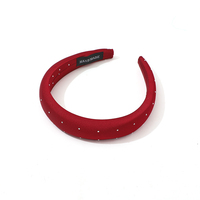 Bandeau minimaliste écologique antidérapant en tissu éponge avec strass acryliques à pois, rembourré, accessoire pour cheveux pour femme, logo personnalisé