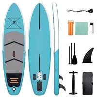 Planche de surf gonflable bleue pour débutants avec tous les accessoires