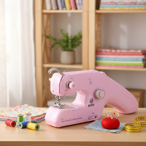 Máquina <span class=keywords><strong>de</strong></span> Coser Portátil Compacta <span class=keywords><strong>de</strong></span> Plástico, Máquina <span class=keywords><strong>de</strong></span> Coser Eléctrica Mini para el Hogar con Función <span class=keywords><strong>de</strong></span> Enrollado Integrada para Tela - Product Image 6