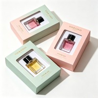 Boîte de parfum personnalisée en gros avec fenêtre, emballage cadeau de luxe pour cosmétiques et parfums, boîte rigide en papier pour flacon de parfum