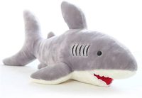 Requin en peluche personnalisé, animal en peluche doux et câlin, gros yeux, requin gris, adorable jouet en peluche pour jouer