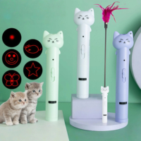 Jouets interactifs intelligents pour animaux de compagnie 4-en-1 : pointeur laser rechargeable USB, baguette de chat, lumière UV, jouets d'entraînement pour animaux – Vente en gros