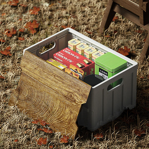 Outdoor <b>Folding</b> <b>Storage</b> <b>Box</b> 50L-60L PP Rectangle Foldable Neatening <b>Storage</b> Cabinet For Camping - Product Image 4