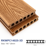 Plancher en composite WPC pour extérieur, imperméable et ignifuge, 140*25, terrasse en composite WPC pour extérieur