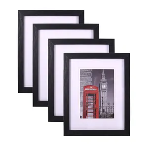 뜨거운 판매 현대 간단한 사진 그림 디스플레이 6x8 8x10 A4 크기 블랙 MDF 나무 프레임