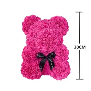 BLH Rosa Teddy Bear Regali di Giorno Della Madre Per La Fidanzata Regali Rosso o Multicolore Fatti A Mano Rosa Orso 30 centimetri Teddy Con contenitore di regalo