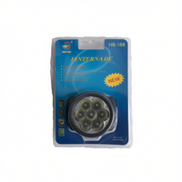 Linterna Frontal Hb 188 con Luz LED Blanca, Funciona con Pilas AA, Ideal para Actividades al Aire Libre, Portátil, Cuerpo de Plástico, Fabricada en China, Modelo 05901