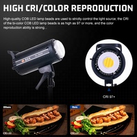ZSYB BKL-SL500D Télécommande CRI97 Réglable 200W Équipement Professionnel de Photographie Studio Lumière LED Vidéo